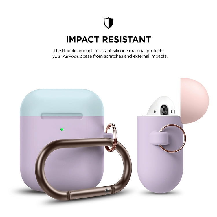 Anti-fall Silicone Charging Box Protective Case with Carabiner and Replaceable cap for AirPods 2