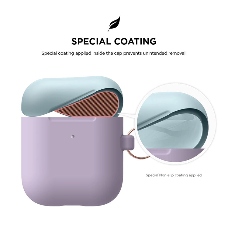 Anti-fall Silicone Charging Box Protective Case with Carabiner and Replaceable cap for AirPods 2