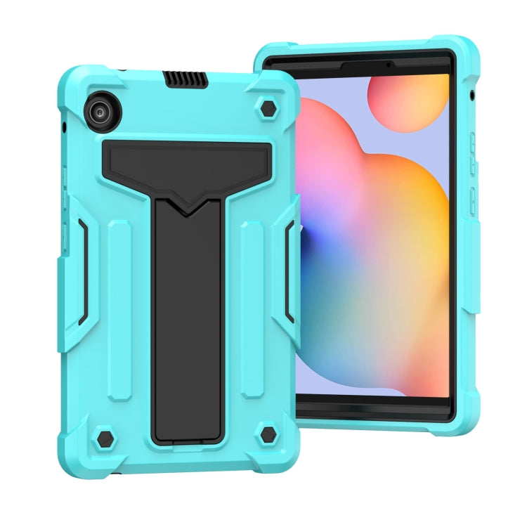 For Huawei MatePad T8 T-shaped Bracket Contrast Color Shockproof PC + Silicone Protective Case