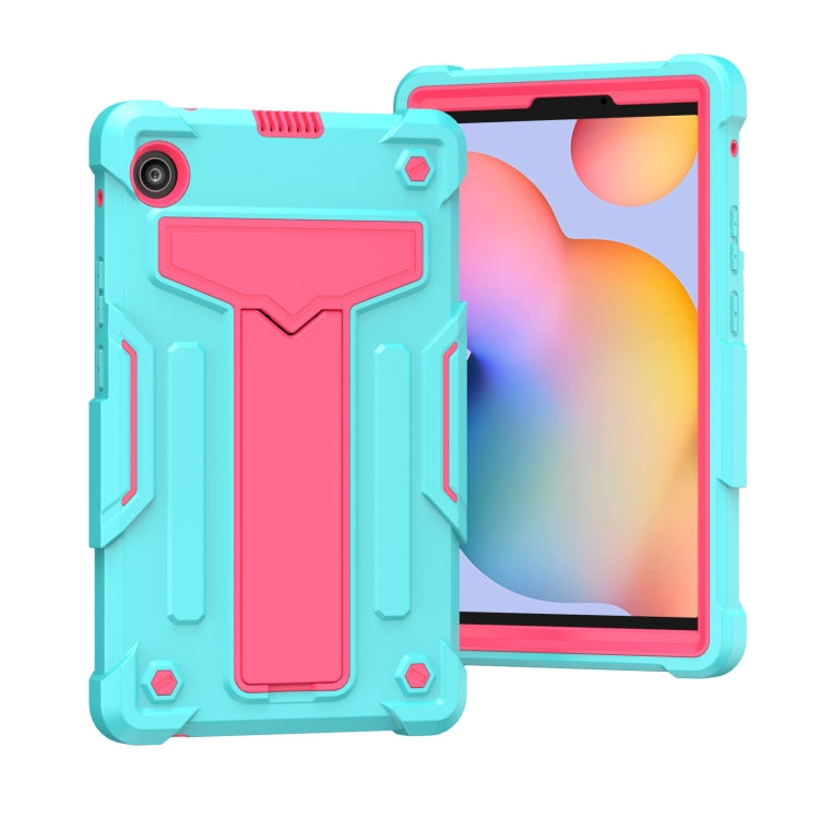 For Huawei MatePad T8 T-shaped Bracket Contrast Color Shockproof PC + Silicone Protective Case