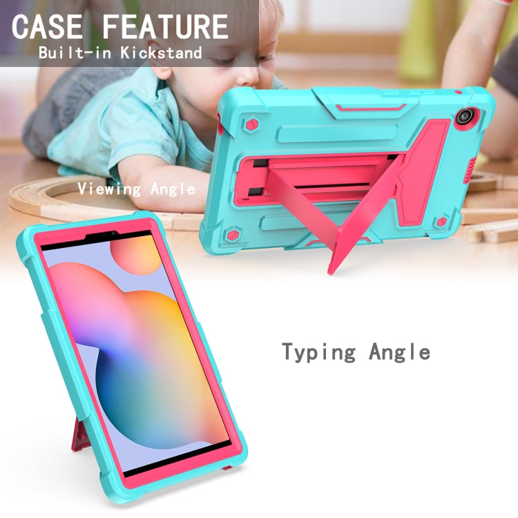 For Huawei MatePad T8 T-shaped Bracket Contrast Color Shockproof PC + Silicone Protective Case