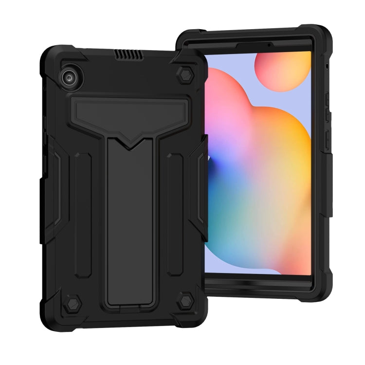 For Huawei MatePad T8 T-shaped Bracket Contrast Color Shockproof PC + Silicone Protective Case