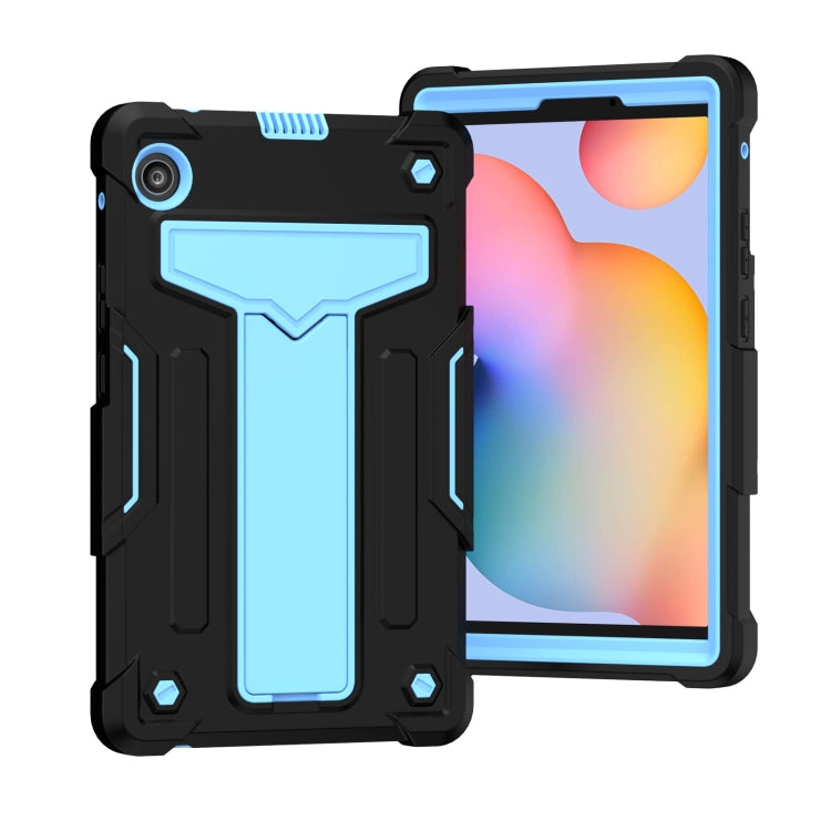 For Huawei MatePad T8 T-shaped Bracket Contrast Color Shockproof PC + Silicone Protective Case