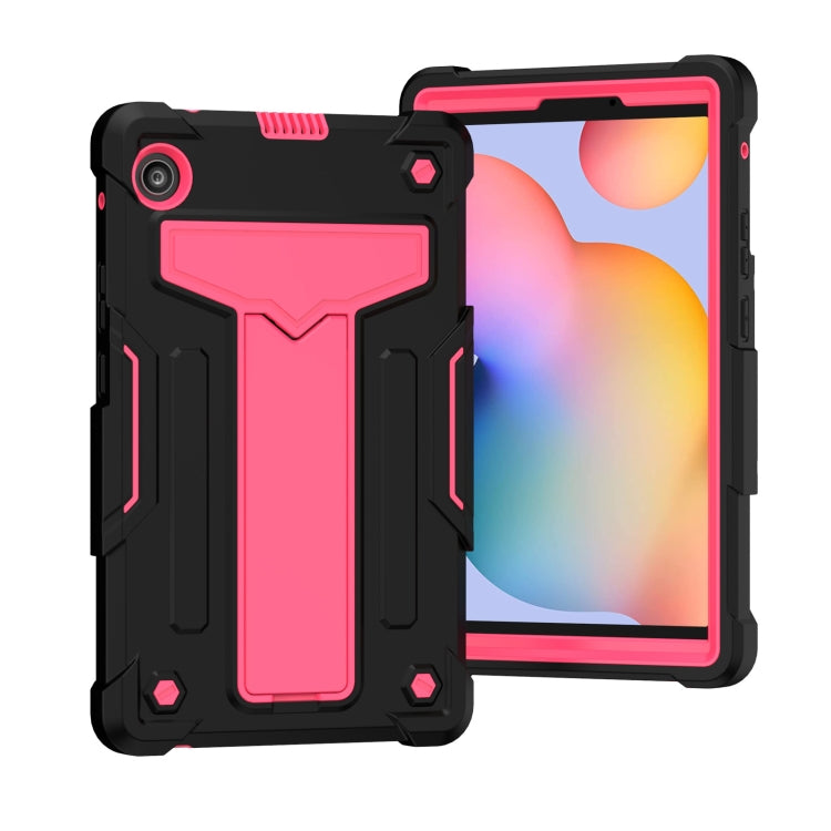 For Huawei MatePad T8 T-shaped Bracket Contrast Color Shockproof PC + Silicone Protective Case