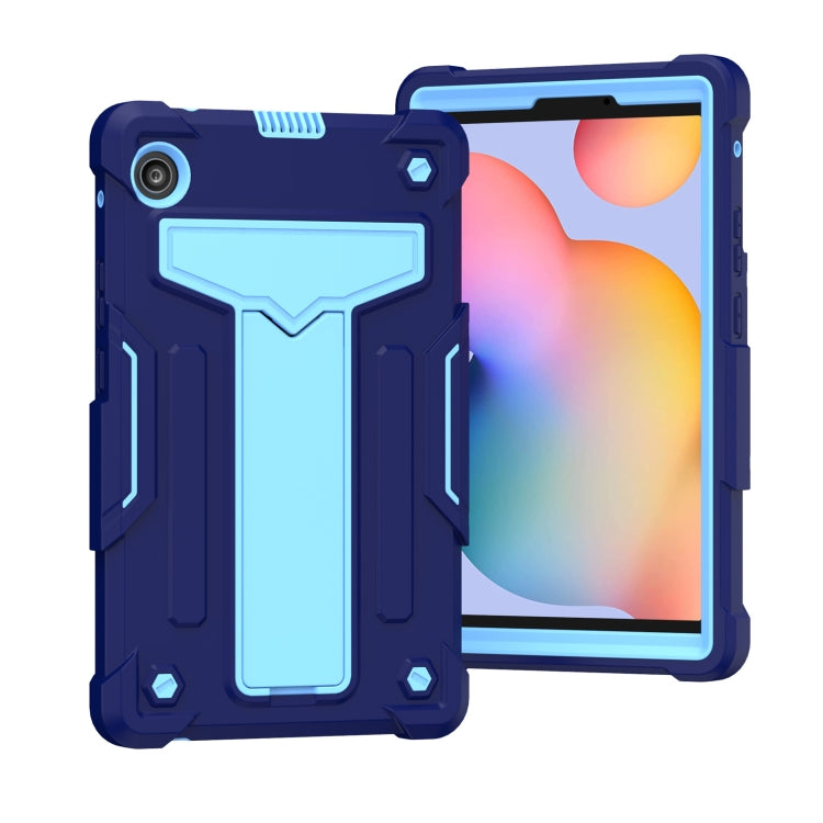 For Huawei MatePad T8 T-shaped Bracket Contrast Color Shockproof PC + Silicone Protective Case