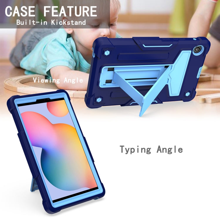 For Huawei MatePad T8 T-shaped Bracket Contrast Color Shockproof PC + Silicone Protective Case