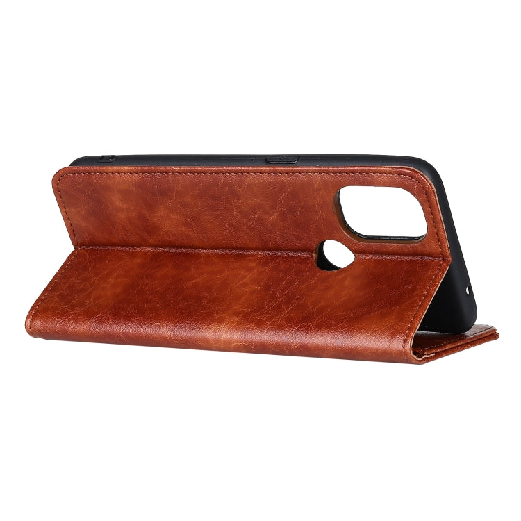 For OnePlus Nord N10 Magnetic Crazy Horse Texture Horizontal Flip Leather Case with Holder & Card Slots & Wallet