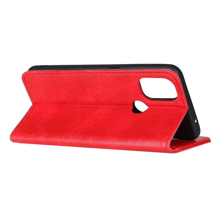 For OnePlus Nord N100 Magnetic Crazy Horse Texture Horizontal Flip Leather Case with Holder & Card Slots & Wallet
