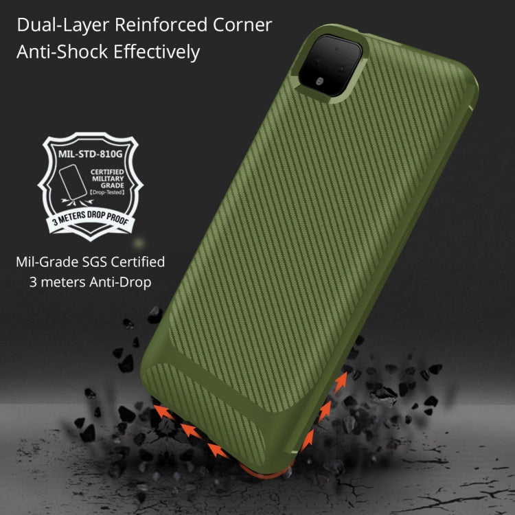 For OPPO Realme C11 Carbon Fiber Texture Shockproof TPU Protective Case