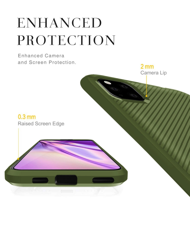 For OPPO Realme C11 Carbon Fiber Texture Shockproof TPU Protective Case