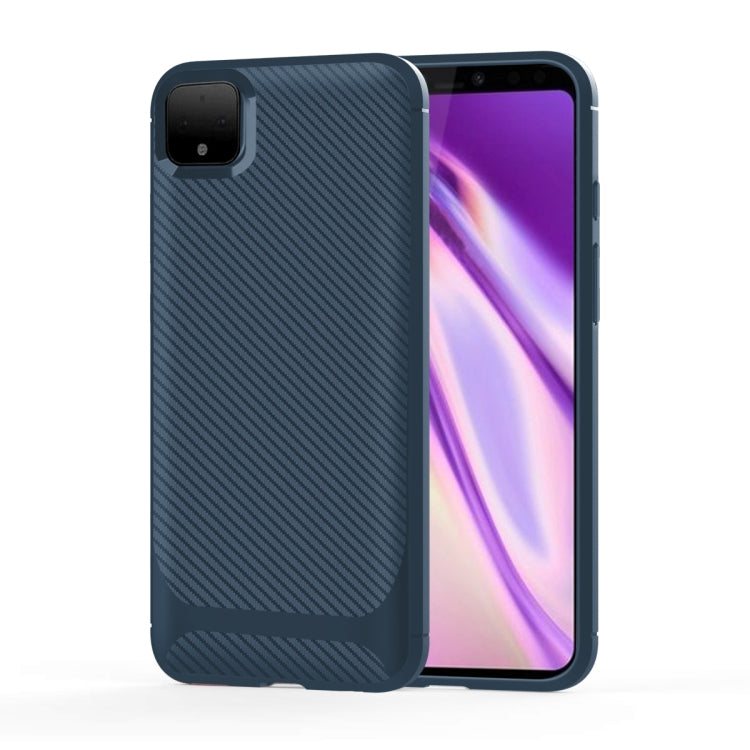 For OPPO Realme C11 Carbon Fiber Texture Shockproof TPU Protective Case