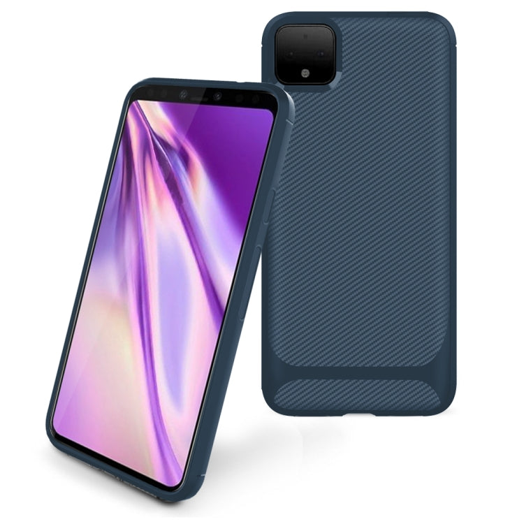 For OPPO Realme C11 Carbon Fiber Texture Shockproof TPU Protective Case