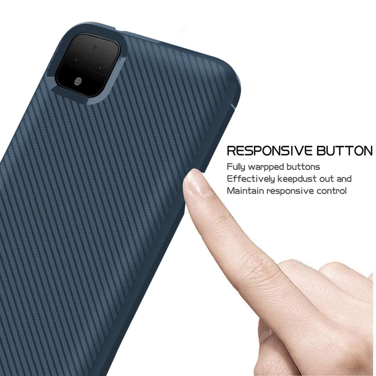 For OPPO Realme C11 Carbon Fiber Texture Shockproof TPU Protective Case