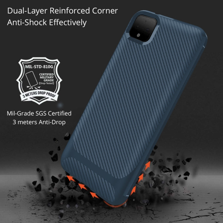 For OPPO Realme C11 Carbon Fiber Texture Shockproof TPU Protective Case