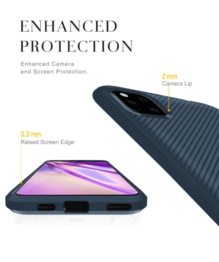 For OPPO Realme C11 Carbon Fiber Texture Shockproof TPU Protective Case