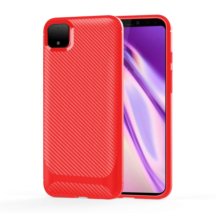 For OPPO Realme C11 Carbon Fiber Texture Shockproof TPU Protective Case