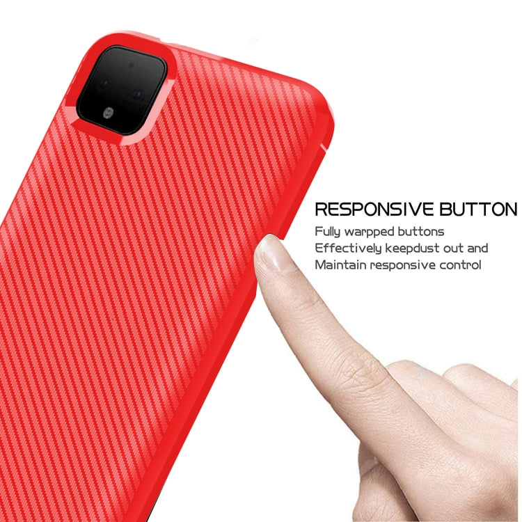 For OPPO Realme C11 Carbon Fiber Texture Shockproof TPU Protective Case