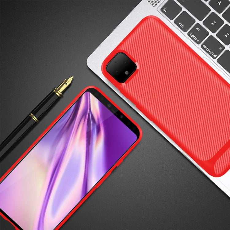 For OPPO Realme C11 Carbon Fiber Texture Shockproof TPU Protective Case