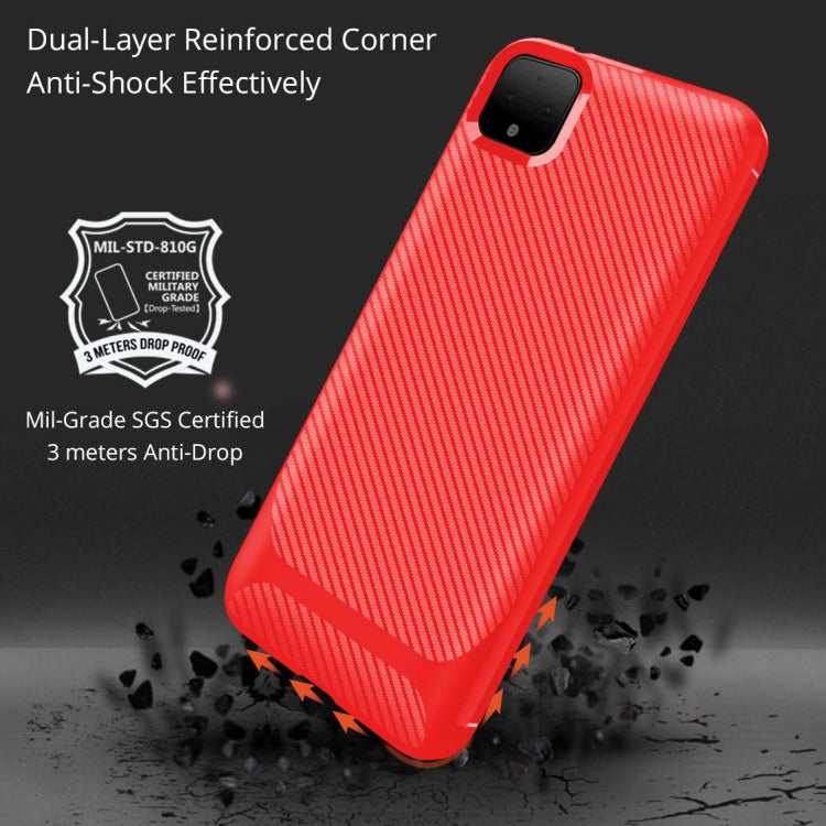 For OPPO Realme C11 Carbon Fiber Texture Shockproof TPU Protective Case