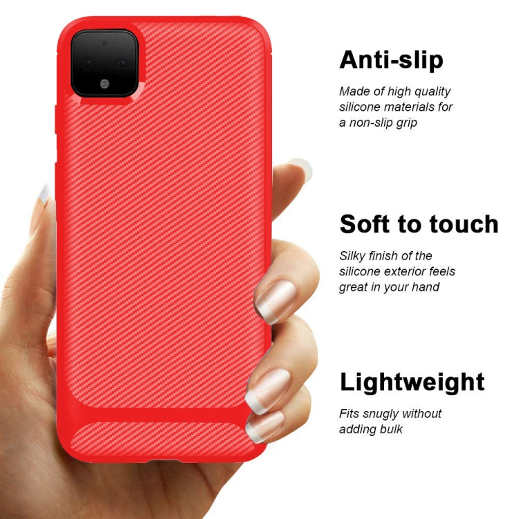 For OPPO Realme C11 Carbon Fiber Texture Shockproof TPU Protective Case