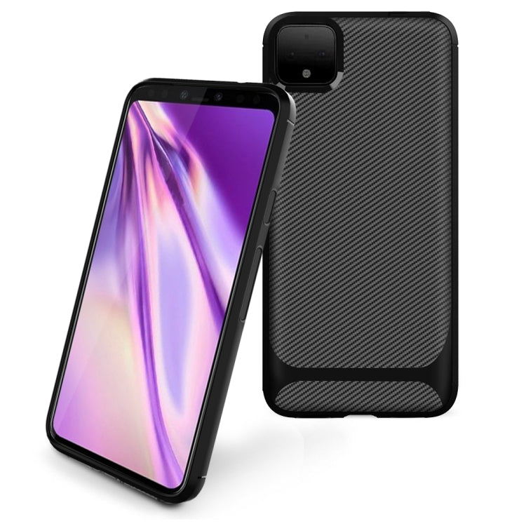 For OPPO Realme C11 Carbon Fiber Texture Shockproof TPU Protective Case