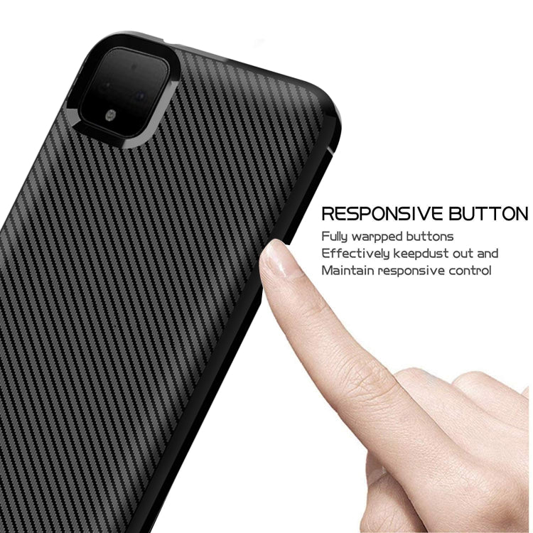 For OPPO Realme C11 Carbon Fiber Texture Shockproof TPU Protective Case