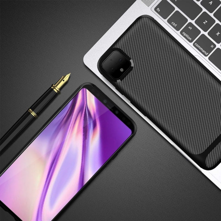 For OPPO Realme C11 Carbon Fiber Texture Shockproof TPU Protective Case