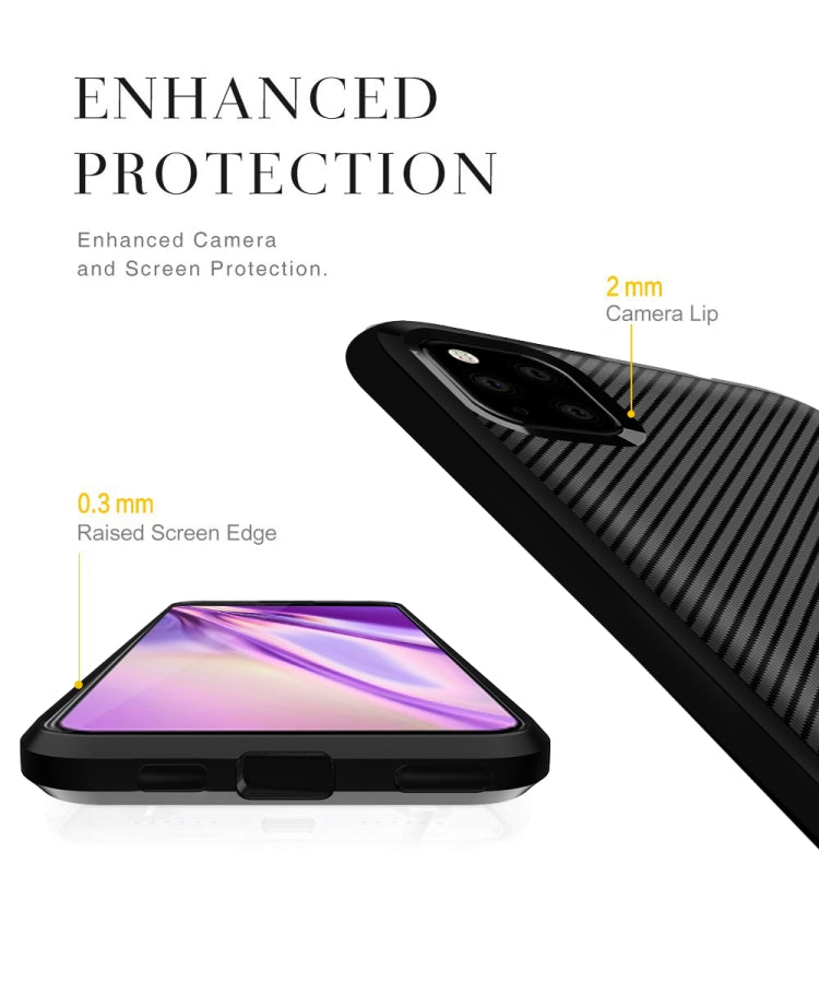 For OPPO Realme C11 Carbon Fiber Texture Shockproof TPU Protective Case