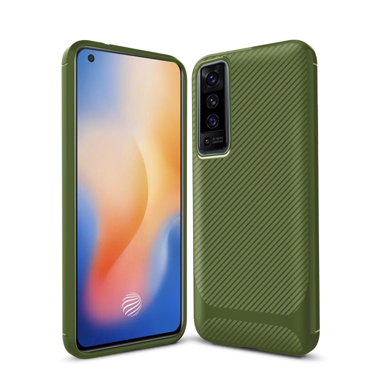 For vivo X50 Carbon Fiber Texture Shockproof TPU Protective Case