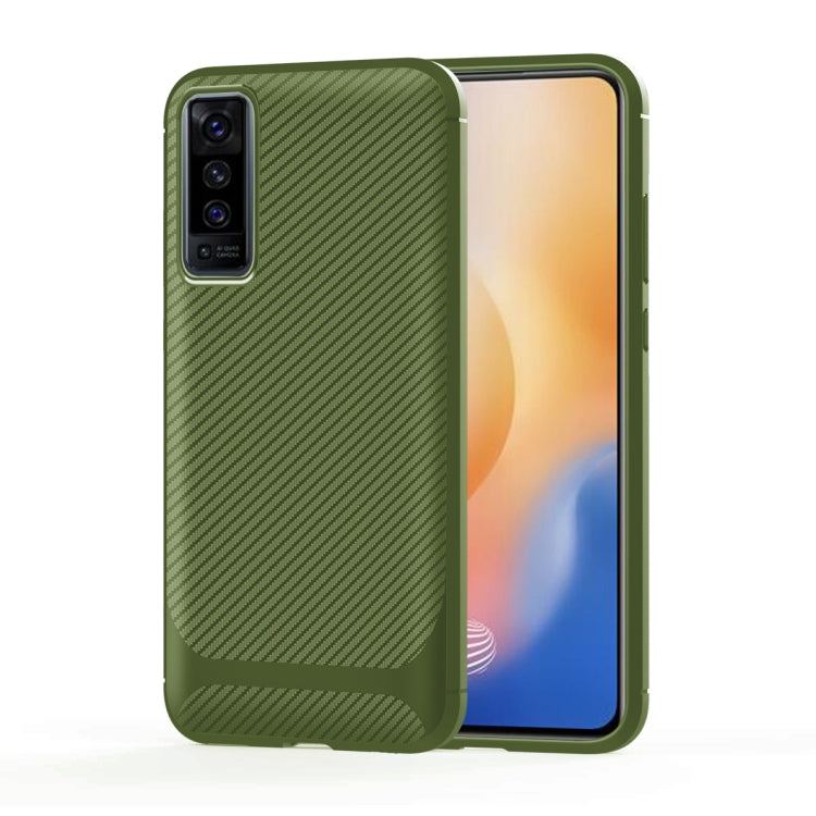 For vivo X50 Carbon Fiber Texture Shockproof TPU Protective Case