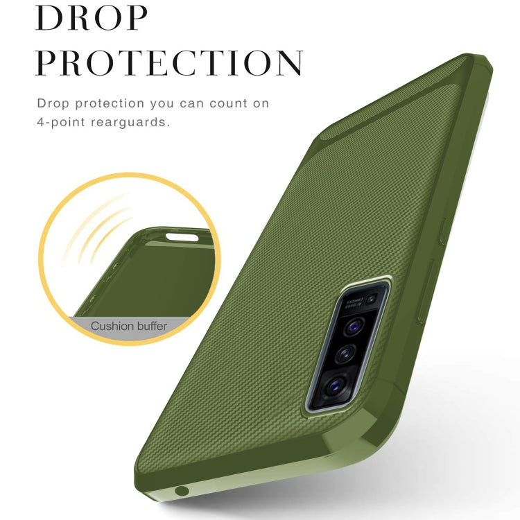 For vivo X50 Carbon Fiber Texture Shockproof TPU Protective Case