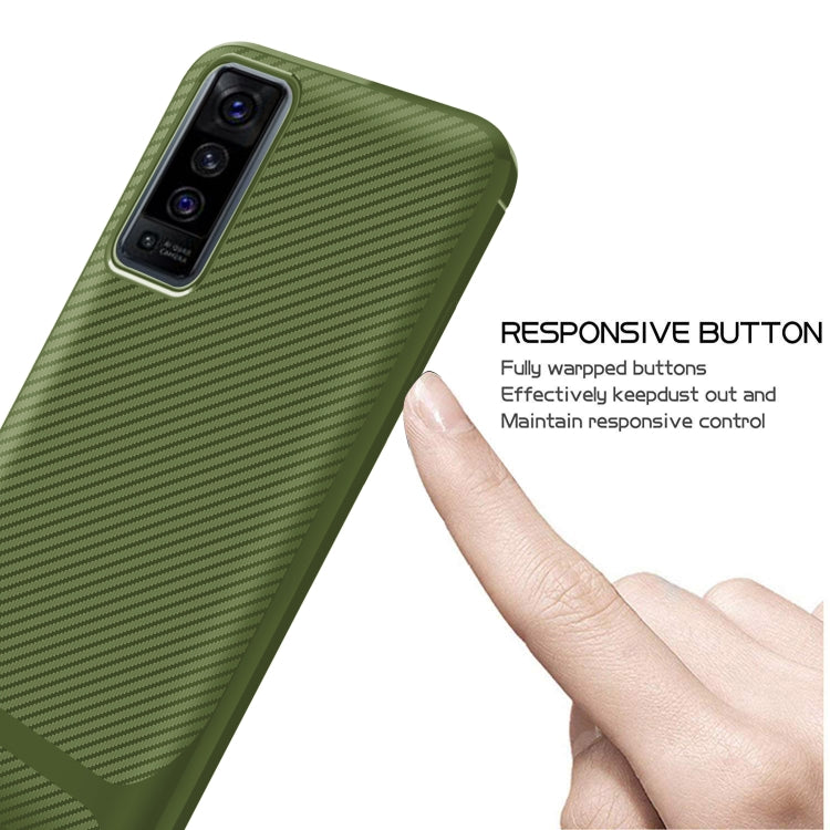 For vivo X50 Carbon Fiber Texture Shockproof TPU Protective Case