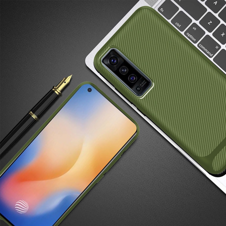 For vivo X50 Carbon Fiber Texture Shockproof TPU Protective Case