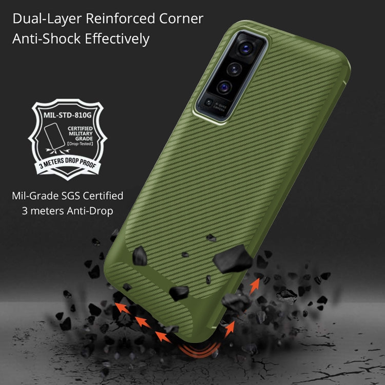 For vivo X50 Carbon Fiber Texture Shockproof TPU Protective Case