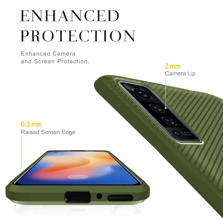 For vivo X50 Carbon Fiber Texture Shockproof TPU Protective Case