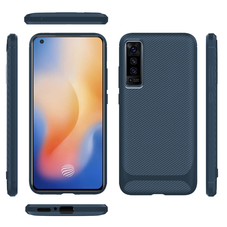 For vivo X50 Carbon Fiber Texture Shockproof TPU Protective Case