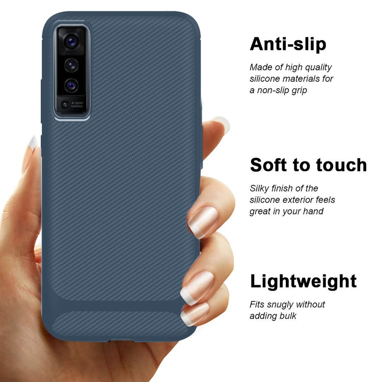 For vivo X50 Carbon Fiber Texture Shockproof TPU Protective Case