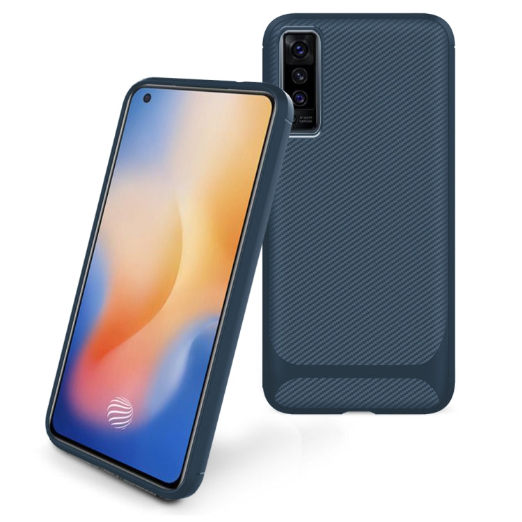 For vivo X50 Carbon Fiber Texture Shockproof TPU Protective Case