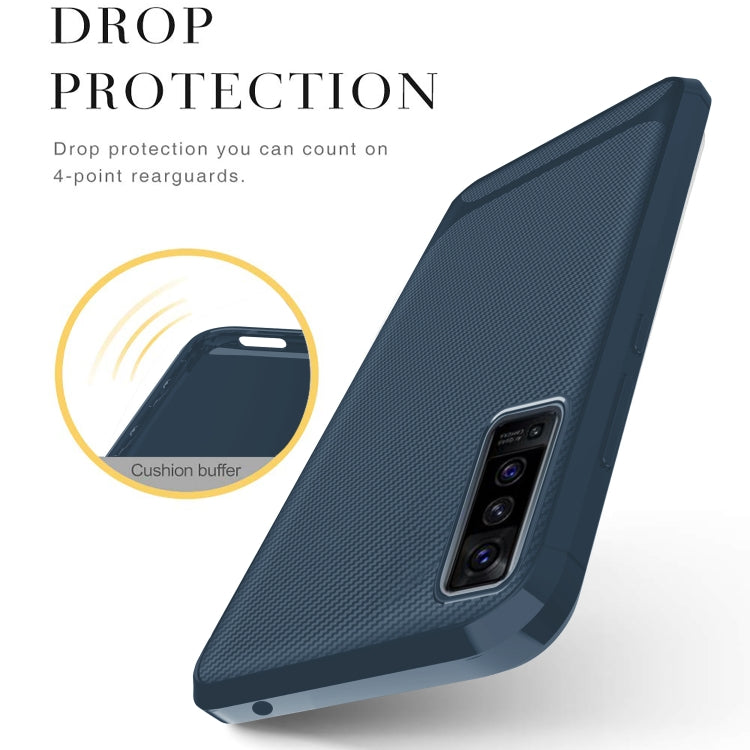 For vivo X50 Carbon Fiber Texture Shockproof TPU Protective Case