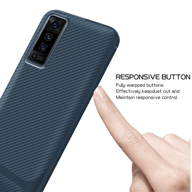 For vivo X50 Carbon Fiber Texture Shockproof TPU Protective Case