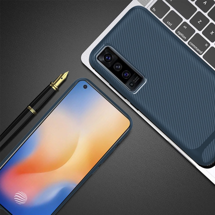 For vivo X50 Carbon Fiber Texture Shockproof TPU Protective Case