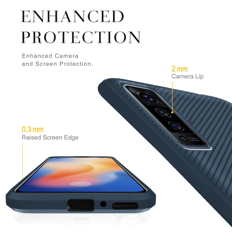 For vivo X50 Carbon Fiber Texture Shockproof TPU Protective Case