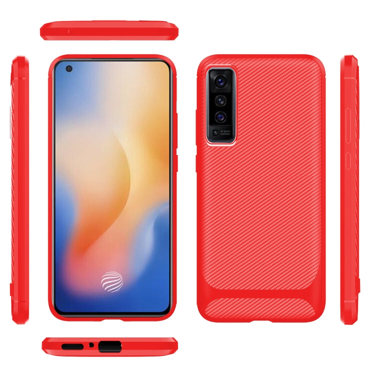 For vivo X50 Carbon Fiber Texture Shockproof TPU Protective Case