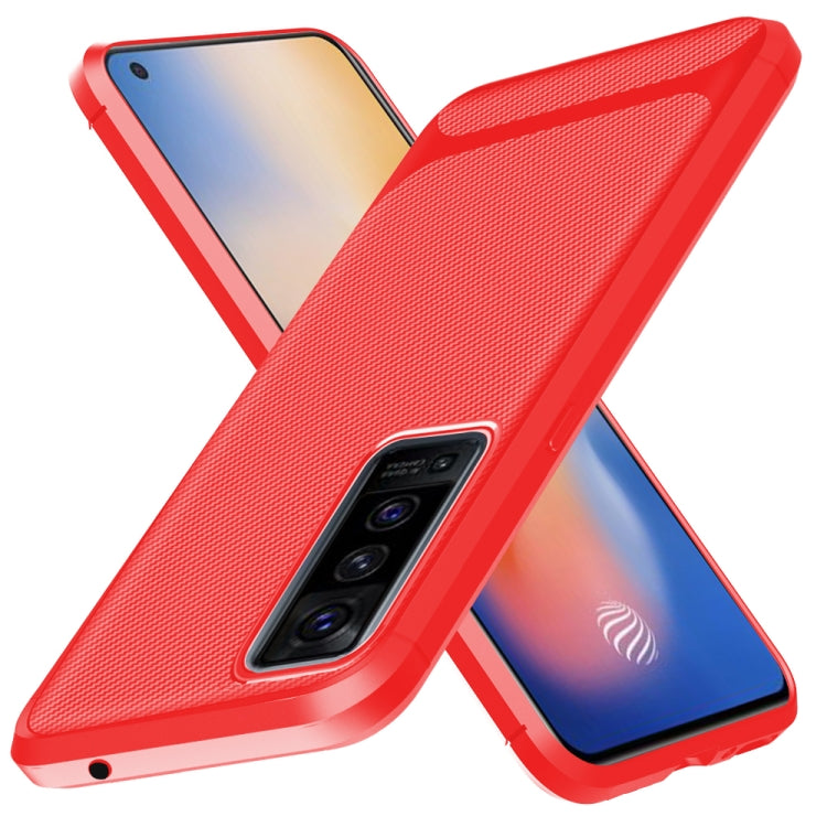 For vivo X50 Carbon Fiber Texture Shockproof TPU Protective Case