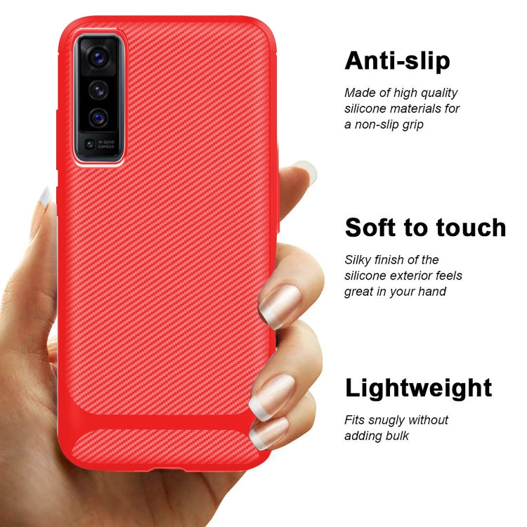 For vivo X50 Carbon Fiber Texture Shockproof TPU Protective Case