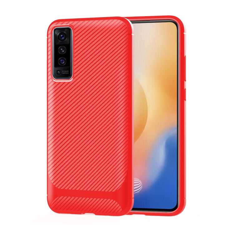 For vivo X50 Carbon Fiber Texture Shockproof TPU Protective Case