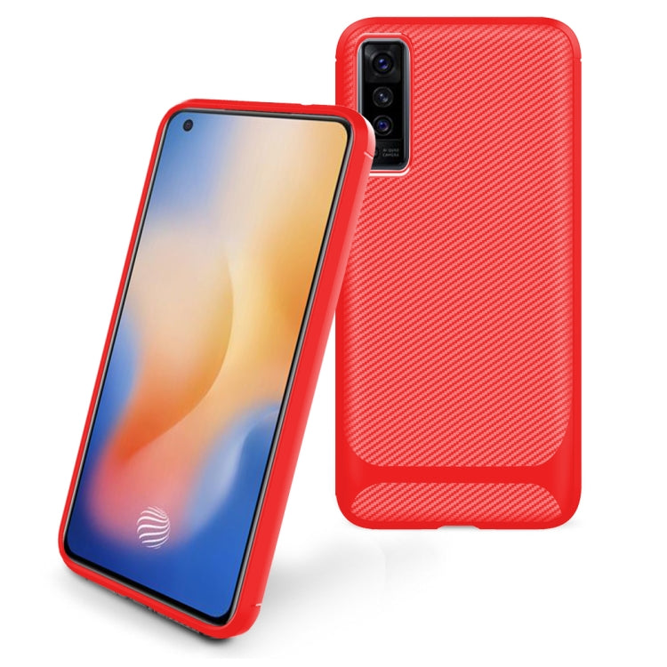 For vivo X50 Carbon Fiber Texture Shockproof TPU Protective Case