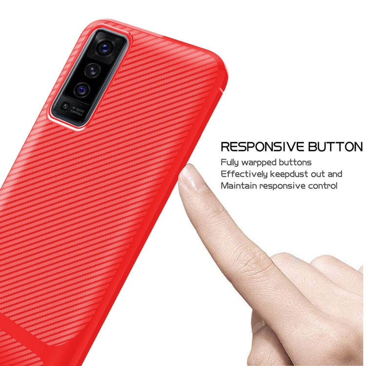 For vivo X50 Carbon Fiber Texture Shockproof TPU Protective Case