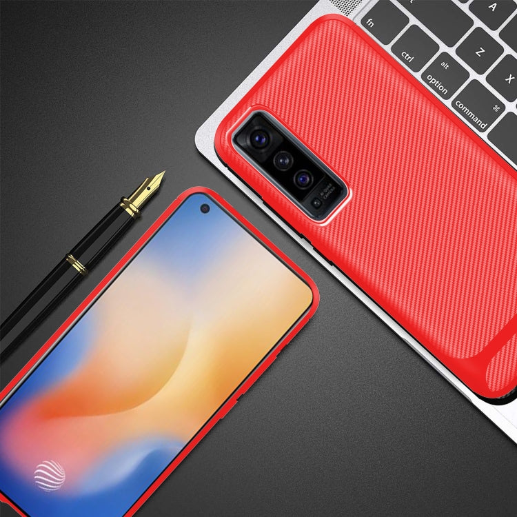 For vivo X50 Carbon Fiber Texture Shockproof TPU Protective Case