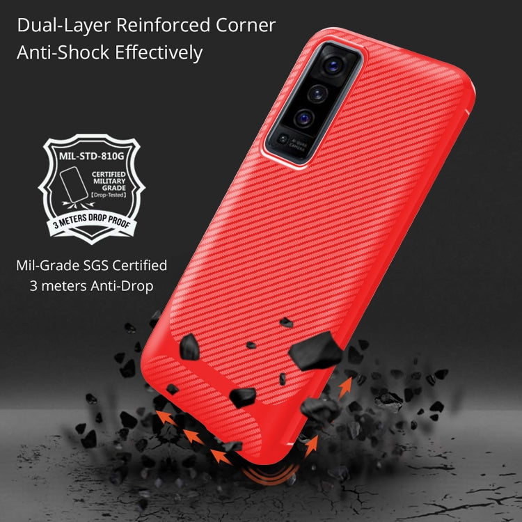 For vivo X50 Carbon Fiber Texture Shockproof TPU Protective Case